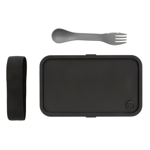 GRS RPP Lunchbox mit Göffel grau bedrucken, Art.-Nr. P269.052