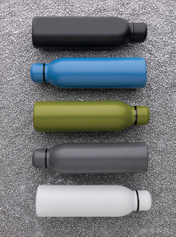 RCS recycelte Stainless Steel Vakuumflasche weiß bedrucken, Art.-Nr. P433.043