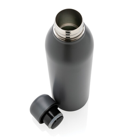 RCS recycelte Stainless Steel Vakuumflasche anthrazit bedrucken, Art.-Nr. P433.042