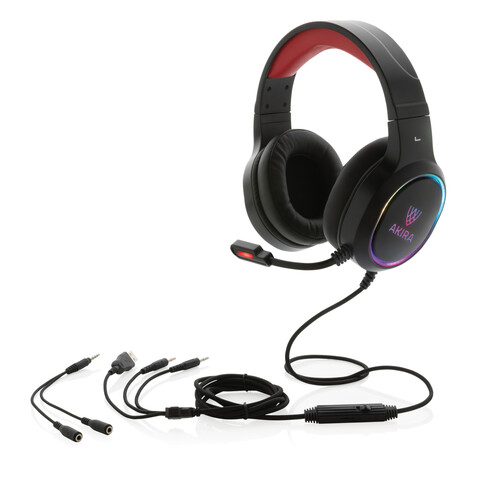 RGB Gaming Headset schwarz bedrucken, Art.-Nr. P329.271