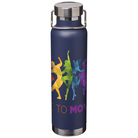 Thor 650 ml Kupfer-Vakuum Isoliersportflasche, navy bedrucken, Art.-Nr. 10048803