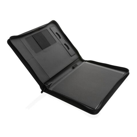 RCS rPU Deluxe Tech Portfolio mit Reißverschluss schwarz bedrucken, Art.-Nr. P774.401