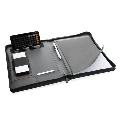 RCS rPU Deluxe Tech Portfolio mit Reißverschluss schwarz bedrucken, Art.-Nr. P774.401