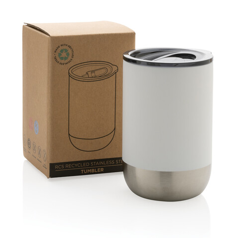 RCS recycelter Stainless Steel Becher weiß bedrucken, Art.-Nr. P433.063