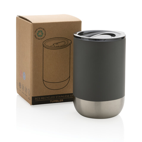RCS recycelter Stainless Steel Becher grau bedrucken, Art.-Nr. P433.062