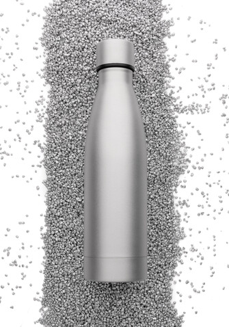 RCS recycelte Stainless Steel Solid Vakuum-Flasche grau bedrucken, Art.-Nr. P433.272