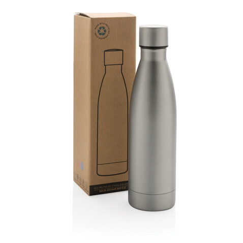 RCS recycelte Stainless Steel Solid Vakuum-Flasche grau bedrucken, Art.-Nr. P433.272