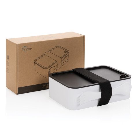 GRS RPP Lunchbox mit Göffel weiß bedrucken, Art.-Nr. P269.053