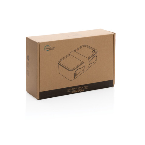 GRS RPP Lunchbox mit Göffel grau bedrucken, Art.-Nr. P269.052