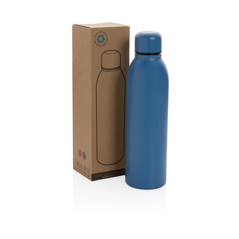 RCS recycelte Stainless Steel Vakuumflasche blau bedrucken, Art.-Nr. P433.045