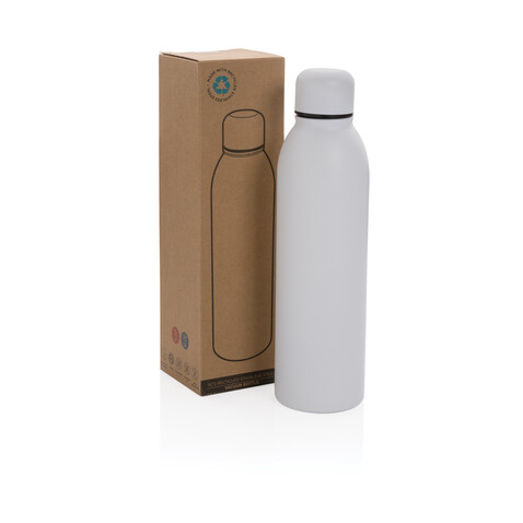 RCS recycelte Stainless Steel Vakuumflasche weiß bedrucken, Art.-Nr. P433.043