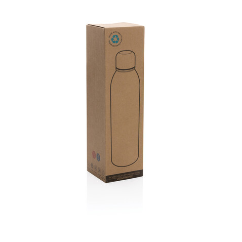 RCS recycelte Stainless Steel Vakuumflasche anthrazit bedrucken, Art.-Nr. P433.042