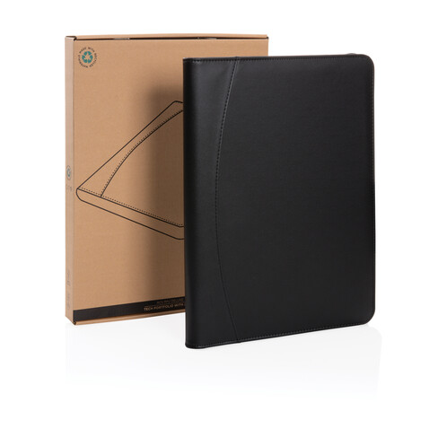 RCS rPU Deluxe Tech Portfolio mit Reißverschluss schwarz bedrucken, Art.-Nr. P774.401