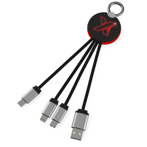 SCX.design C16 Kabel mit Leuchtlogo, rot, schwarz bedrucken, Art.-Nr. 2PX00221