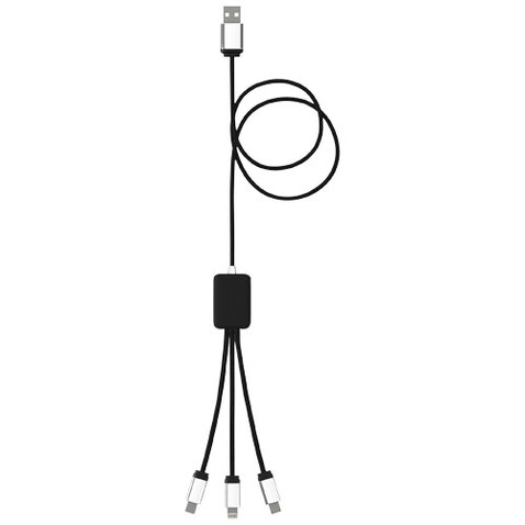 SCX.design C17 Easy to Use Ladekabel mit Leuchtlogo, rot, schwarz bedrucken, Art.-Nr. 2PX00321
