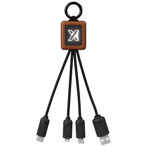 SCX.design C19 Easy to Use Kabel aus Holz mit Leuchtlogo, holz, schwarz bedrucken, Art.-Nr. 2PX04471