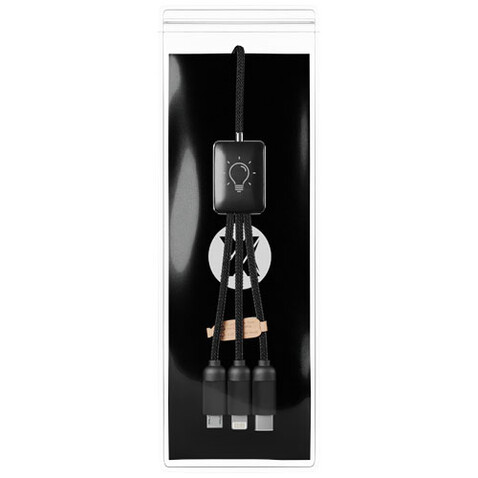 SCX.design C28 Erweitertes 5-in-1-Ladekabel, blau, schwarz bedrucken, Art.-Nr. 2PX06452