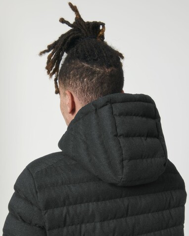 Stanley Voyager Wool-Like - Wollähnliche wattierte Herrenjacke - Dark Heather Grey - XL bedrucken, Art.-Nr. STJM889C6511X