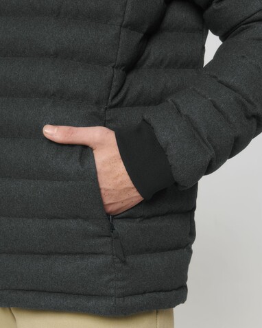 Stanley Voyager Wool-Like - Wollähnliche wattierte Herrenjacke - Dark Heather Grey - XXL bedrucken, Art.-Nr. STJM889C6512X