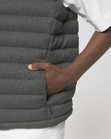 Stanley Climber Wool-Like - Wollähnliche Herrenweste - Deep Metal Heather Grey - S bedrucken, Art.-Nr. STJM898C0941S
