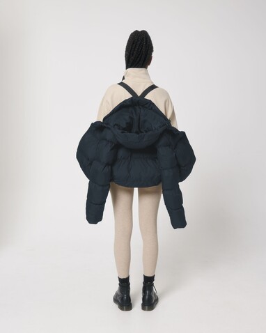 Puffer - Die Oversized Unisex-Steppjacke - French Navy - S bedrucken, Art.-Nr. STJU840C7271S