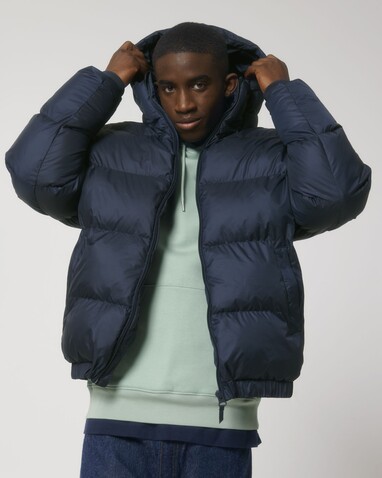 Puffer - Oversized Steppjacke - French Navy - 3XL bedrucken, Art.-Nr. STJU840C7273X