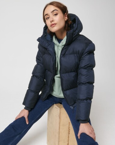 Puffer - Oversized Steppjacke - French Navy - 3XL bedrucken, Art.-Nr. STJU840C7273X