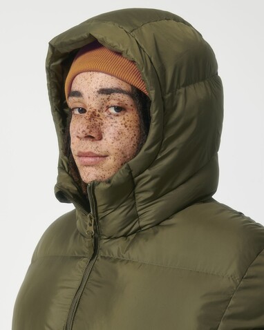 Puffer - Die Oversized Unisex-Steppjacke - British Khaki - S bedrucken, Art.-Nr. STJU840C0081S