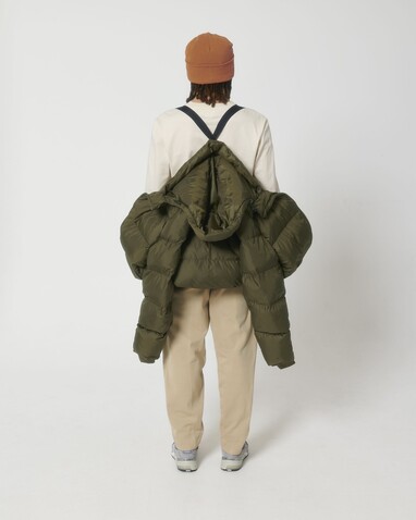 Puffer - Die Oversized Unisex-Steppjacke - British Khaki - M bedrucken, Art.-Nr. STJU840C0081M