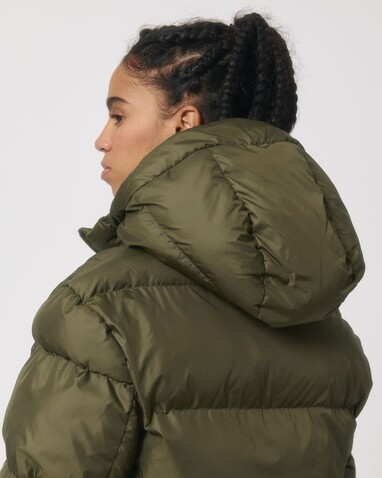 Puffer - Die Oversized Unisex-Steppjacke - British Khaki - S bedrucken, Art.-Nr. STJU840C0081S