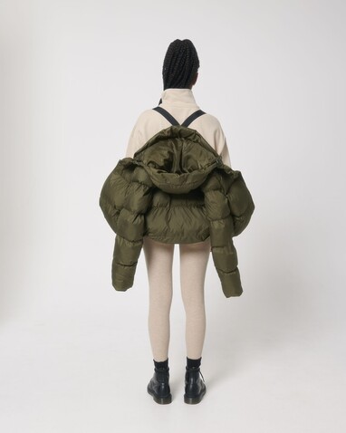 Puffer - Die Oversized Unisex-Steppjacke - British Khaki - XL bedrucken, Art.-Nr. STJU840C0081X