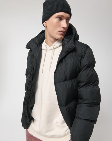 Puffer - Die Oversized Unisex-Steppjacke - Black - L bedrucken, Art.-Nr. STJU840C0021L
