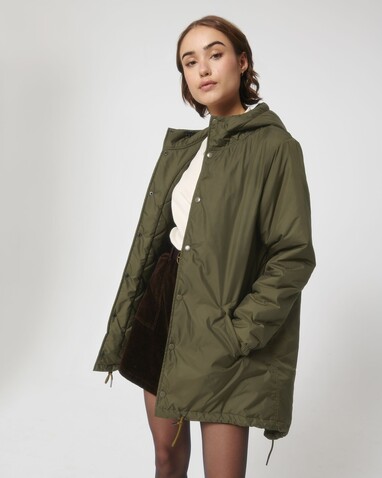 Padded Parker - Der Unisex-Parka wattiert - British Khaki - S bedrucken, Art.-Nr. STJU841C0081S