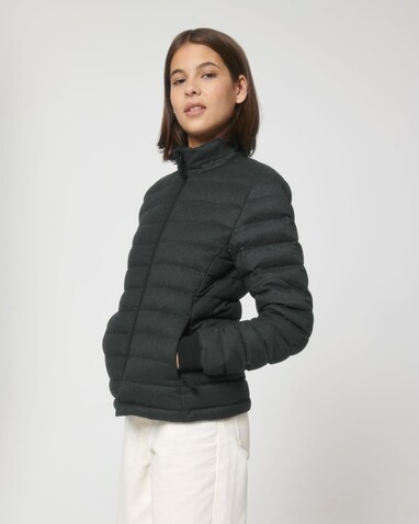 Stella Voyager Wool-Like - Wollähnliche wattierte Damenjacke - Dark Heather Grey - XXL bedrucken, Art.-Nr. STJW897C6512X