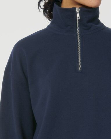 Miller Dry - Kastiges Unisex-Sweatshirt mit Viertelreißverschluss und trockener Haptik - French Navy - 3XL bedrucken, Art.-Nr. STSU795C7273X