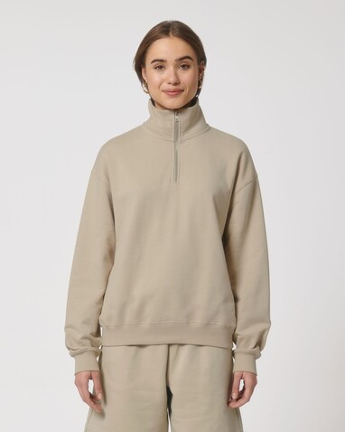 Miller Dry - Das Boxy Unisex-Sweatshirt mit kurzem Reißverschluss und trockenem Griff - Desert Dust - 3XL bedrucken, Art.-Nr. STSU795C0283X