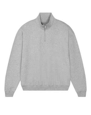 Miller Dry - Das Boxy Unisex-Sweatshirt mit kurzem Reißverschluss und trockenem Griff - Heather Grey - XXL bedrucken, Art.-Nr. STSU795C2502X