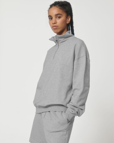 Miller Dry - Das Boxy Unisex-Sweatshirt mit kurzem Reißverschluss und trockenem Griff - Heather Grey - XS bedrucken, Art.-Nr. STSU795C250XS Miller Dry - Das Boxy Unisex-Sweatshirt mit kurzem Reißverschluss und trockenem Griff - Heather Grey - XS bedrucken, Art.-Nr. STSU795C250XS