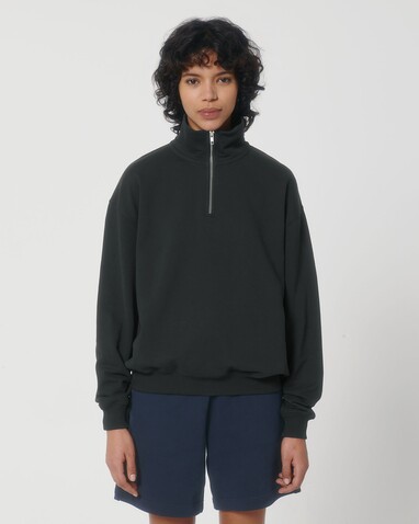 Miller Dry - Das Boxy Unisex-Sweatshirt mit kurzem Reißverschluss und trockenem Griff - Black - XXS bedrucken, Art.-Nr. STSU795C0022S