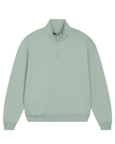 Miller Dry - Das Boxy Unisex-Sweatshirt mit kurzem Reißverschluss und trockenem Griff - Aloe - XS bedrucken, Art.-Nr. STSU795C089XS Miller Dry - Das Boxy Unisex-Sweatshirt mit kurzem Reißverschluss und trockenem Griff - Aloe - XS bedrucken, Art.-Nr. STSU795C089XS