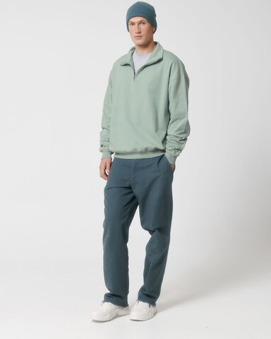 Miller Dry - Das Boxy Unisex-Sweatshirt mit kurzem Reißverschluss und trockenem Griff - Aloe - S bedrucken, Art.-Nr. STSU795C0891S