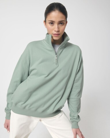 Miller Dry - Das Boxy Unisex-Sweatshirt mit kurzem Reißverschluss und trockenem Griff - Aloe - M bedrucken, Art.-Nr. STSU795C0891M Miller Dry - Das Boxy Unisex-Sweatshirt mit kurzem Reißverschluss und trockenem Griff - Aloe - M bedrucken, Art.-Nr. STSU795C0891M