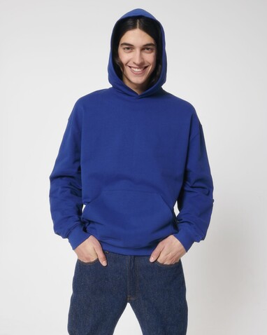 Cooper Dry - Der Boxy Unisex-Hoodie mit trockenem Griff - Worker Blue - L bedrucken, Art.-Nr. STSU797C0881L