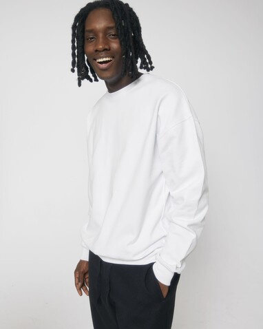 Ledger Dry - Das Boxy Rundhals-Unisex-Sweatshirt mit trockenem Griff - White - L bedrucken, Art.-Nr. STSU798C0011L