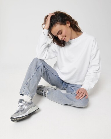 Ledger Dry - Das Boxy Rundhals-Unisex-Sweatshirt mit trockenem Griff - White - XS bedrucken, Art.-Nr. STSU798C001XS Ledger Dry - Das Boxy Rundhals-Unisex-Sweatshirt mit trockenem Griff - White - XS bedrucken, Art.-Nr. STSU798C001XS