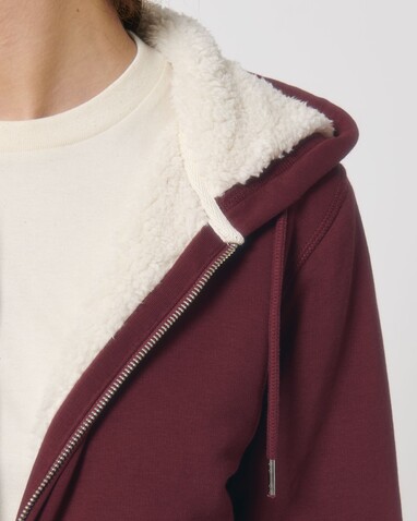 Hygger Sherpa - Der Unisex-Zip-Hoodie mit Sherpa-Futter - Burgundy - L bedrucken, Art.-Nr. STSU956C2441L