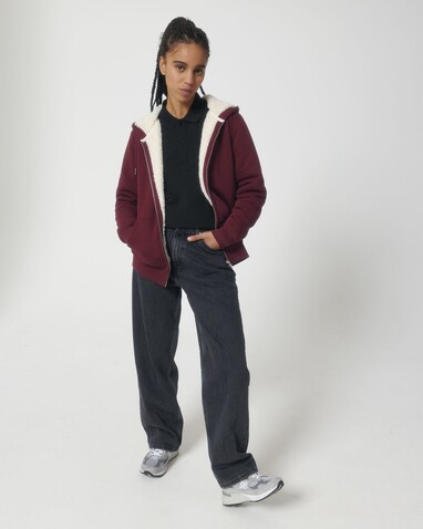 Hygger Sherpa - Der Unisex-Zip-Hoodie mit Sherpa-Futter - Burgundy - XL bedrucken, Art.-Nr. STSU956C2441X