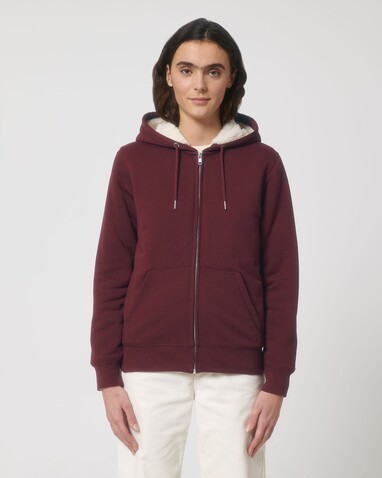 Hygger Sherpa - Der Unisex-Zip-Hoodie mit Sherpa-Futter - Burgundy - XL bedrucken, Art.-Nr. STSU956C2441X