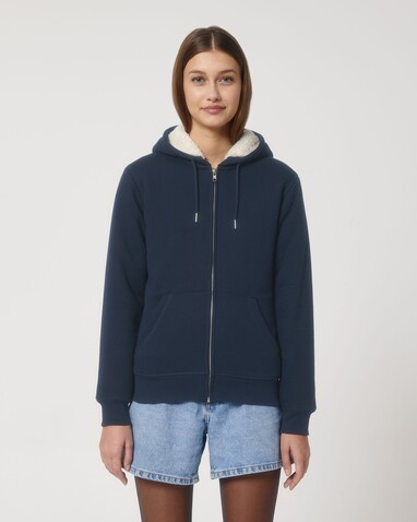 Hygger Sherpa - Der Unisex-Zip-Hoodie mit Sherpa-Futter - French Navy - XXS bedrucken, Art.-Nr. STSU956C7272S Hygger Sherpa - Der Unisex-Zip-Hoodie mit Sherpa-Futter - French Navy - XXS bedrucken, Art.-Nr. STSU956C7272S