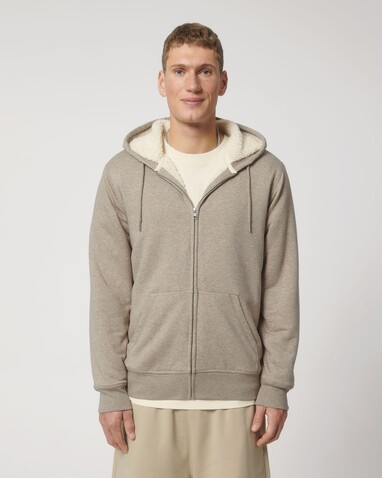 Hygger Sherpa - Der Unisex-Zip-Hoodie mit Sherpa-Futter - Heather Sand - XS bedrucken, Art.-Nr. STSU956C592XS Hygger Sherpa - Der Unisex-Zip-Hoodie mit Sherpa-Futter - Heather Sand - XS bedrucken, Art.-Nr. STSU956C592XS